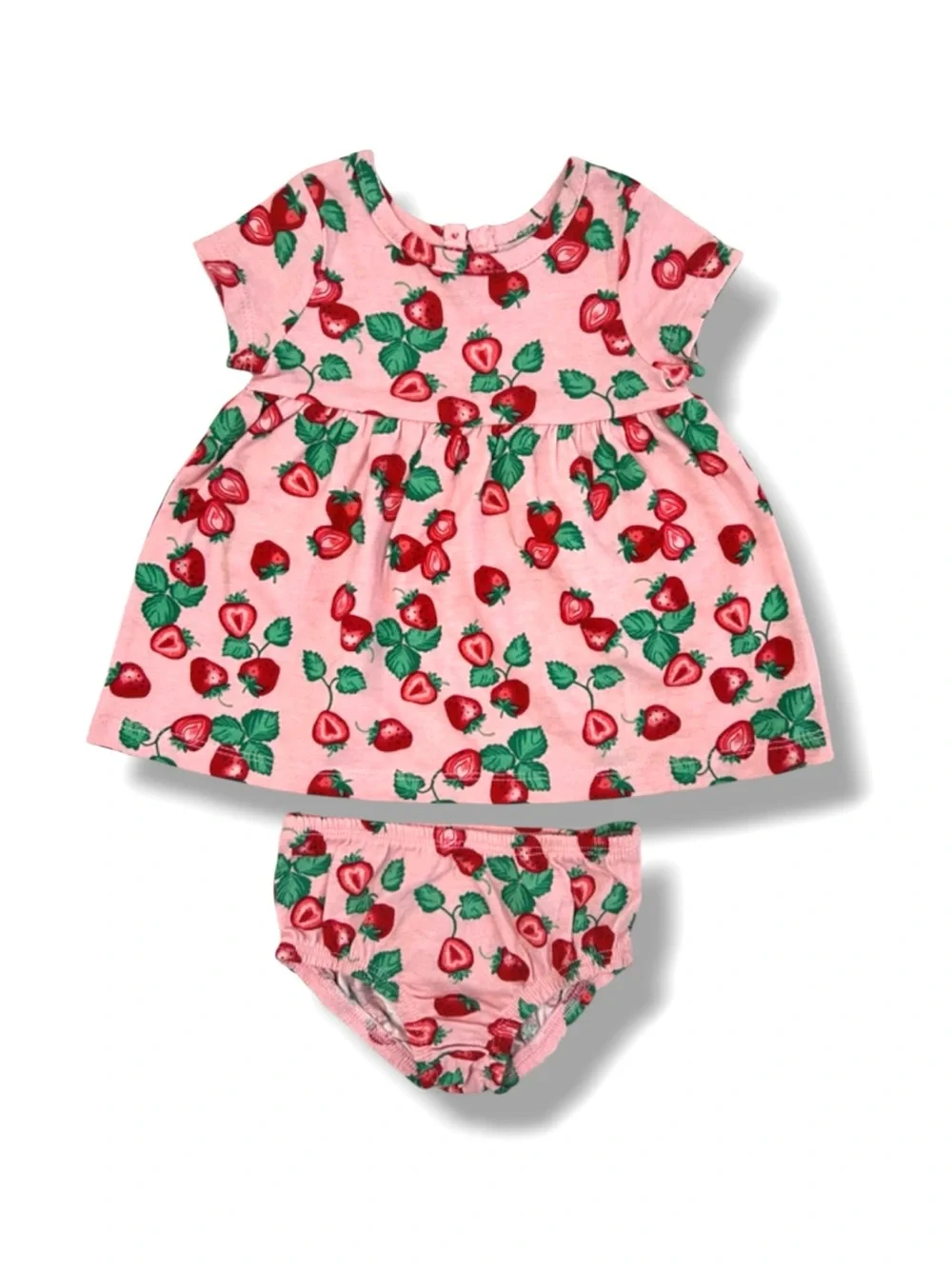 🌵3/$20 Wonder Nation Strawberry Print Dress & Bloomers Set 0-3M Pink